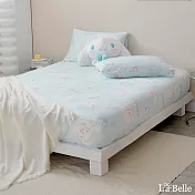 [超值組合]義大利La Belle《Sanrio-軟萌大耳狗喜拿》雙人海島針織床包枕套組+大容量洗衣袋1入
