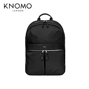 【KNOMO】 BEAUCHAMP 時尚英倫15吋城市後背包-優雅黑 (銀色拉鍊) 優雅黑