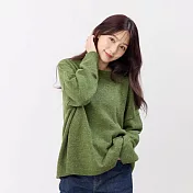 好我_Melissa彩點圓領寬版針織毛衣 FREE 松綠