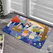 義大利Fancy Belle X Mandie Kuo《蘑菇森林》抗菌可水洗軟式珪藻土強效吸水地墊 60*39CM