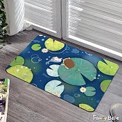 義大利Fancy Belle X Mandie Kuo《荷葉田田》抗菌可水洗軟式珪藻土強效吸水地墊 60*39CM