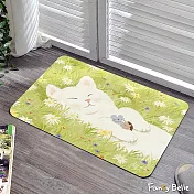 義大利Fancy Belle X Mandie Kuo《草原午睡曲》抗菌可水洗軟式珪藻土強效吸水地墊 60*39CM