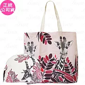 CLARINS 克蘭詩 草原之星長頸鹿托特包+森林小鹿半月包(公司貨)