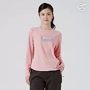 ADISI 女智能纖維速乾長袖圖騰上衣 AL2521084｜單向導濕 快乾 吸濕排汗 透氣 環保 S 乾燥玫瑰