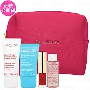 CLARINS 克蘭詩 美體柔潤保濕組(柔潤身體乳30ml+水潤奇肌潤澤保濕霜15ml)+彈潤植萃純淨美唇組_艷紅櫻桃(公司貨)