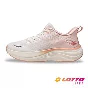 【LOTTO 義大利】女 輕翼輕量避震跑鞋- 23cm 米/粉桔
