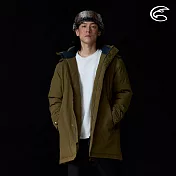 ADISI 男SMAWARM BALL防水防風透氣極暖長版外套 AJ2521027｜防潑水 防水透氣 蚵棉球 保暖外套 M 油棕綠