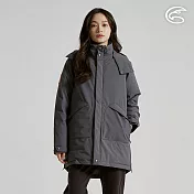 ADISI 女SMAWARM BALL防水防風透氣極暖長版外套 AJ2521028｜防潑水 防水透氣 蚵棉球 保暖外套 M 鋼鐵灰