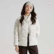 ADISI 女SMAWARM BALL海洋溫控超撥水防風保暖造型領外套 AJ2521060｜防潑水 蚵技棉 抗靜電 環保紗 保暖外套 S 耐久白