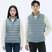 【遊遍天下】男女款防風防潑水90%羽絨立領背心(GV22004) M 藍色