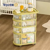 【Yeya也雅】速組摺疊式嬰兒床邊用收納推車(1門+3抽屜)-DIY-  茉綠(透窗)