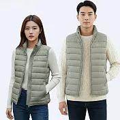 【遊遍天下】男女款防風防潑水90%羽絨立領背心(GV22004) M 灰色
