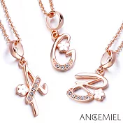 Angemiel安婕米 925純銀項鍊+花朵字母吊飾