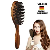 【德國FALLER芙樂梳具刷具】德國製大尺寸原木黑豚鬃美髮梳 防靜電柔順直髮(頭皮油脂平衡 專用)