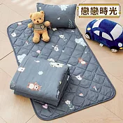 DF 童趣館 - 銀離子抗菌兒童三件式睡墊組 附提袋 - 多款可選 戀戀時光