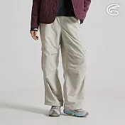 ADISI 女鬆緊褲頭超撥雙層內刷毛保暖寬褲 AP2521050｜內裡刷毛 超撥水 保暖長褲 S 浮石米