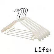 【Life+】北歐ins 乾濕兩用多功能防滑寬肩衣架10入/組_9色任選 米色