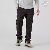 ADISI 男四面彈撥水耐磨拼接長褲 AP2521016｜防潑水 排汗快乾 彈性 機能褲 拼接褲 S 黑色/黑