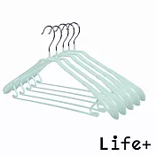 【Life+】北歐ins 乾濕兩用多功能防滑寬肩衣架15入/組_9色任選 藍綠色