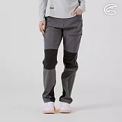 ADISI 女四面彈撥水耐磨拼接長褲 AP2521017｜防潑水 排汗快乾 彈性 機能褲 拼接褲 S 深灰/黑