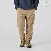 ADISI 男Softshell透氣修身保暖束口褲 AP2521085｜刷毛 搖粒絨 防潑水 保暖長褲 S 深卡色