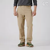 ADISI 男彈性撥水透氣恆溫快乾機能長褲 AP2521045｜魚鱗褲 防潑水 磨毛保暖 快乾 S 卡其