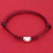 【Sayaka紗彌佳】999足銀相思豆幸運紅線手鍊 (抽拉調節設計) -酒紅色