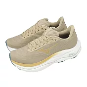Mizuno 慢跑鞋 Wave Sky 9 男鞋 米色 厚底 緩震 運動鞋 美津濃 J1GC2502-56 25cm BEIGE/WHITE