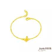 J’code真愛密碼金飾 蝴蝶硬金手鍊-小