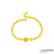 J’code真愛密碼金飾 晨曦硬金手鍊-寬版