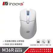 i-Rocks iRocks M36R 無線 三模 光學微動 電競滑鼠 白色