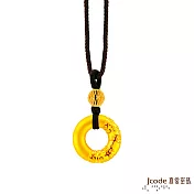 J’code真愛密碼金飾 卷草紋平安扣硬金墜子  送玫瑰鋼項鍊