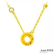 J’code真愛密碼金飾 卷草紋平安扣硬金項鍊
