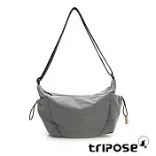 tripose MOVE微皺尼龍輕量雙側袋斜背包-大  優雅灰