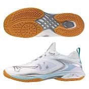 Mizuno 美津濃 Wave Claw Neo 3 [71GA247334] 男女 羽球鞋 襪套式 白銀 26cm 白/銀