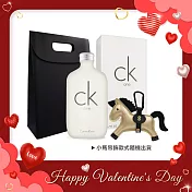 CK 經典香氛限量質感禮 [CK ONE中性淡香水(200ml)+皮革小馬吊飾+手提袋]-公司貨