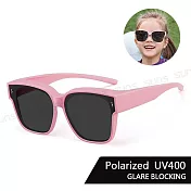 【SUNS】兒童偏光墨鏡/套鏡 高規包覆式眼鏡 硅膠彈性墨鏡 可套鏡 抗UV400+抗藍光 S259 櫻桃粉