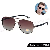 【SUNS】雙槓飛行框偏光墨鏡 Polarized駕駛TR90太陽眼鏡 輕量僅18g 防眩光 抗UV400 S954 茶框漸層茶