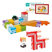 Qbi益智磁吸軌道玩具-Horse好事連連禮盒組(紅色版)+3歲工程小英雄