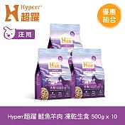 Hyperr超躍 鮭魚羊肉 500g 十件組 狗狗 凍乾生食餐 | 常溫保存 冷凍乾燥 狗飼料 狗糧 無穀 皮毛保健