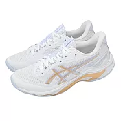 Asics 亞瑟士 排球鞋 Netburner Ballistic FF 4 寬楦 女鞋 白 橘 1052A085102