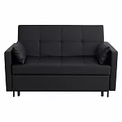 IDEA-時尚兩用雙人伸縮沙發床/兩色可選/運費另計 皮革-黑色