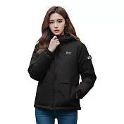 【遊遍天下】女款極暖防水防風保暖羽絨外套 (GJ23054) M 黑色