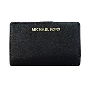Michael Kors Jet set系列簡約皮革中夾- 黑