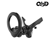 QinD MagSafe 勾式V型車用出風口手機磁吸支架 支援MagSafe -黑色