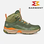 GARMONT 男款 GTX 中筒越野疾行健走鞋 9.81 Engage MID 003054 (S05016)|黃金大底 GoreTex 防水透氣 疾速健行 越野跑 UK7.5 草綠-橘