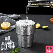 JIAGO 304不鏽鋼雙層隔熱杯(300ml) 銀色
