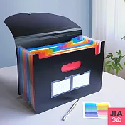 JIAGO 翻蓋可立伸縮A4風琴夾/資料夾/文件夾(12層) 黑色