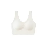 【Life+】極暖棉絨無鋼圈內衣保暖背心保暖內衣-4色任選 [1件組] 奶油白(M號)