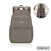 【OMNIA】旅途必備大容量防RFID筆電後背包6111(共9色) 卡其